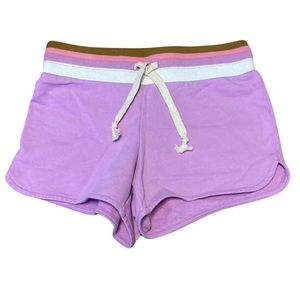 J Crew Womens Size XXS Weekend Shorts Lounge Terry 100% Cotton Purple Drawstring